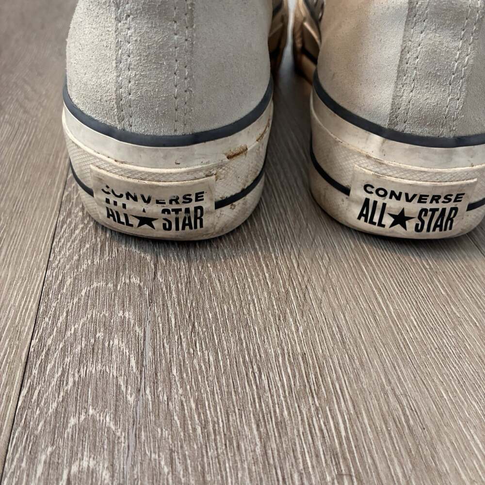Converse Chuck Taylor High Top White Suede Platform Sneakers Stompers Grunge W 8 - Picture 4 of 7